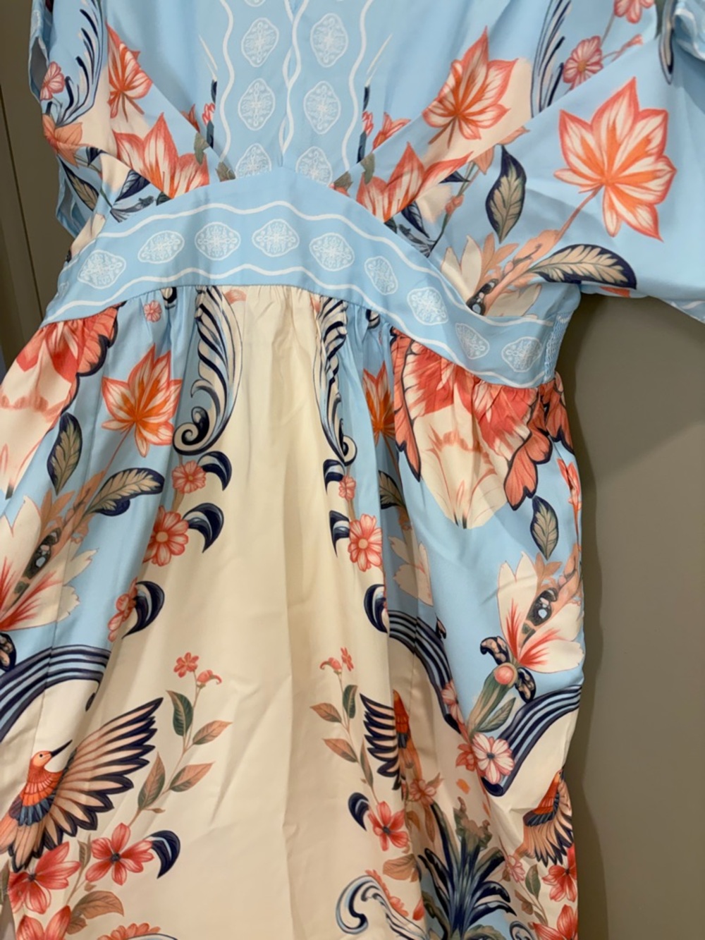 Cupshe Light Blue and Cream Floral Maxi Dress - Picture 12 of 16